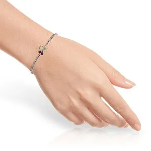 0.6 Carat 14K Solid White Gold Coming Down Love Opal Ruby Bracelet