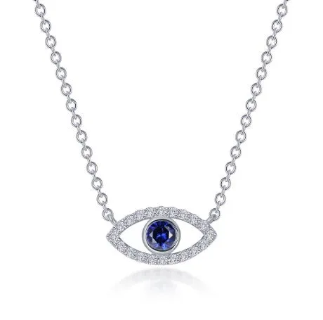 0.62ctT Evil Eye Necklace in Sterling Silver