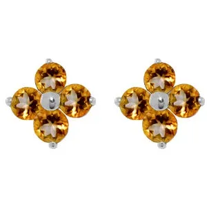 1.15 Carat 14K Solid Yellow Gold Trysts Of Summer Citrine Earrings