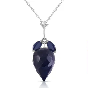 13.4 Carat 14K Solid White Gold Shimmering Sense Sapphire Necklace