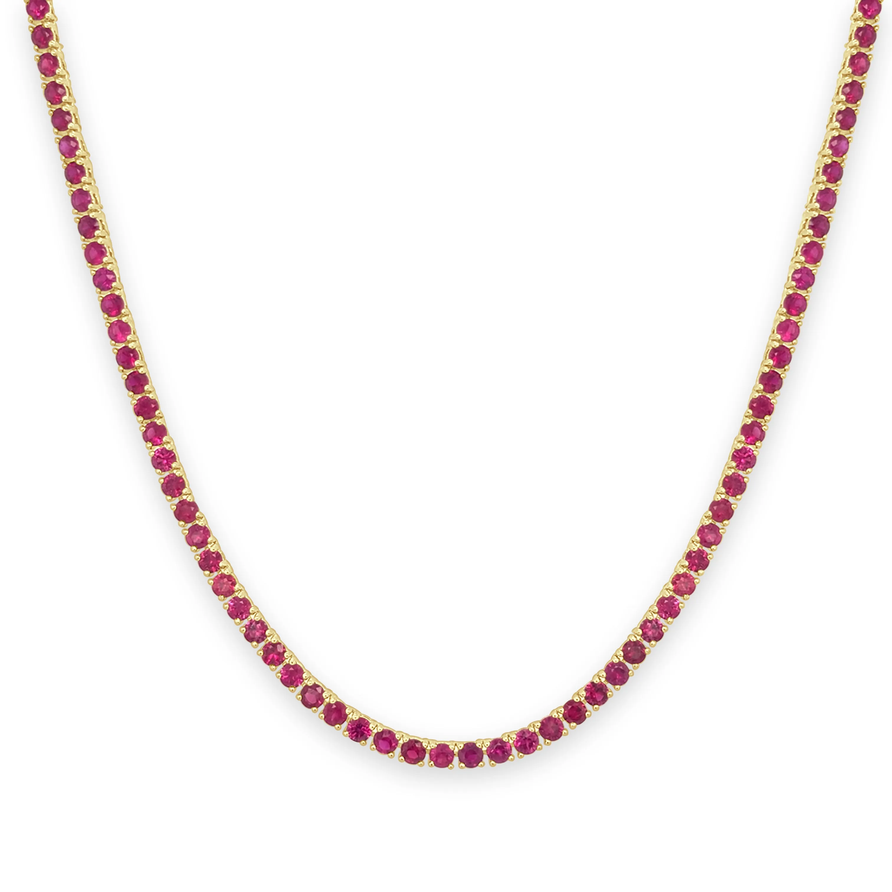 14k Gold & Gemstone Tennis Necklace - 10.45ct