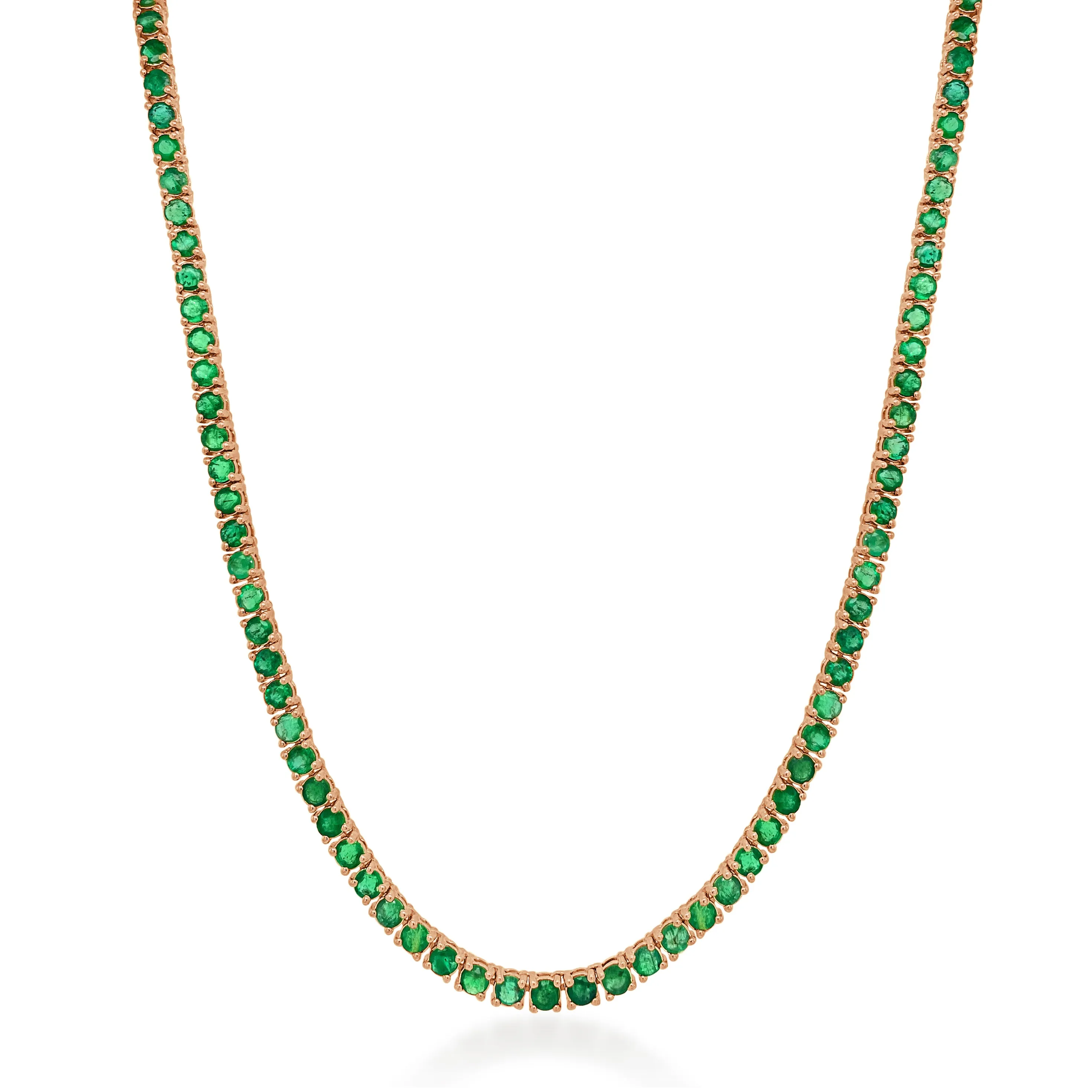14k Gold & Gemstone Tennis Necklace - 10.45ct