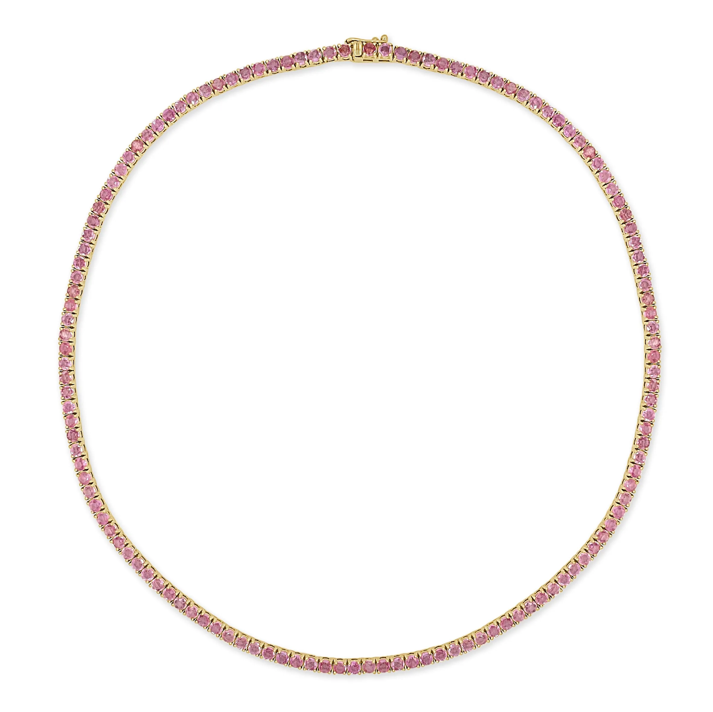 14k Gold & Gemstone Tennis Necklace - 10.45ct