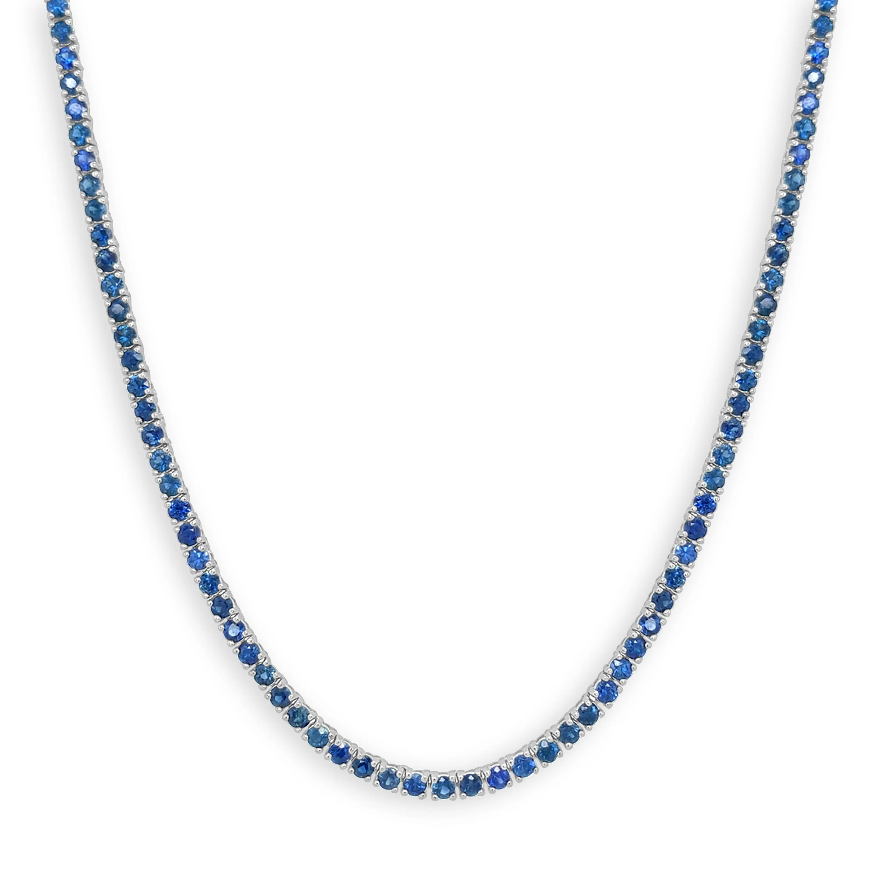 14k Gold & Gemstone Tennis Necklace - 10.45ct