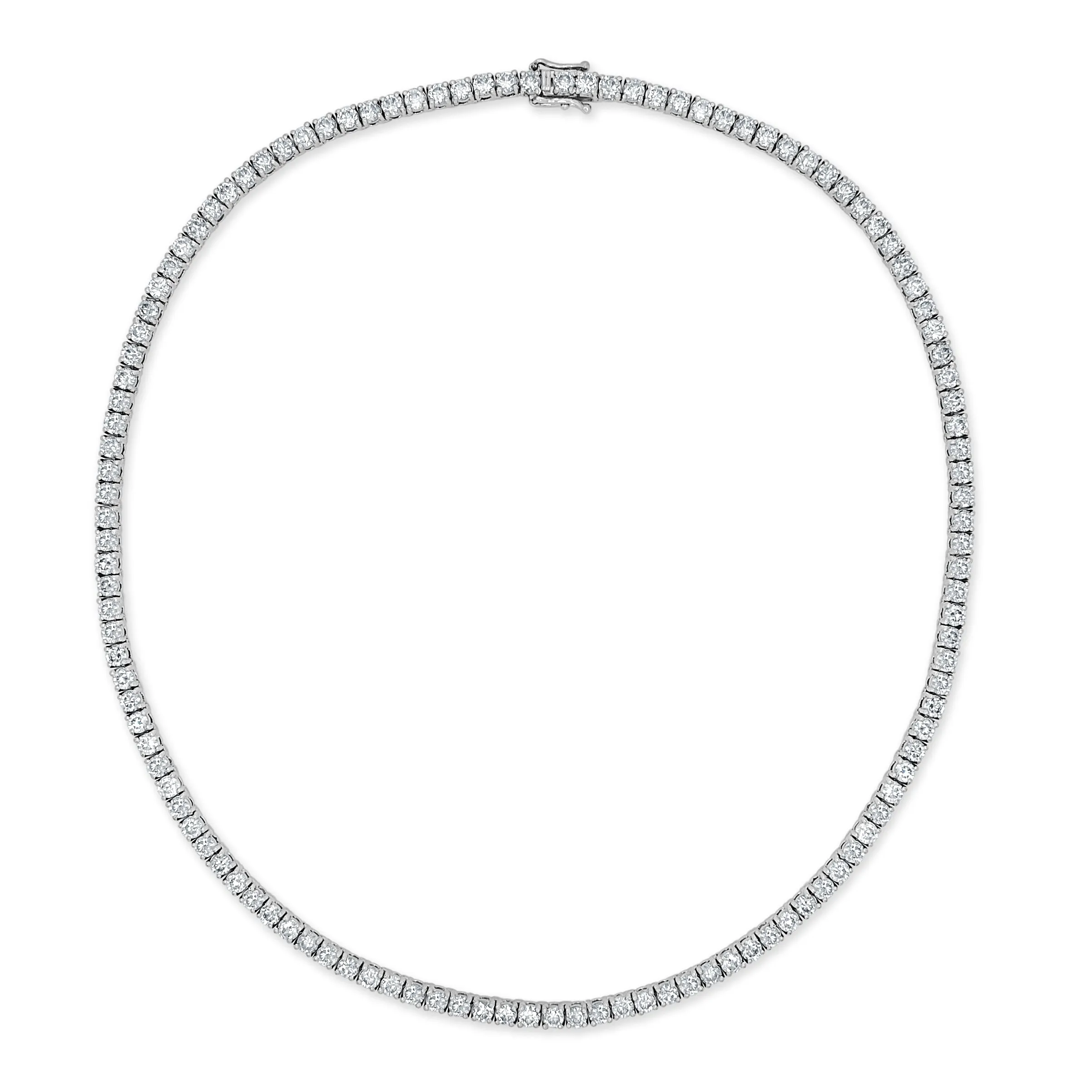 14k Gold & Gemstone Tennis Necklace - 10.45ct