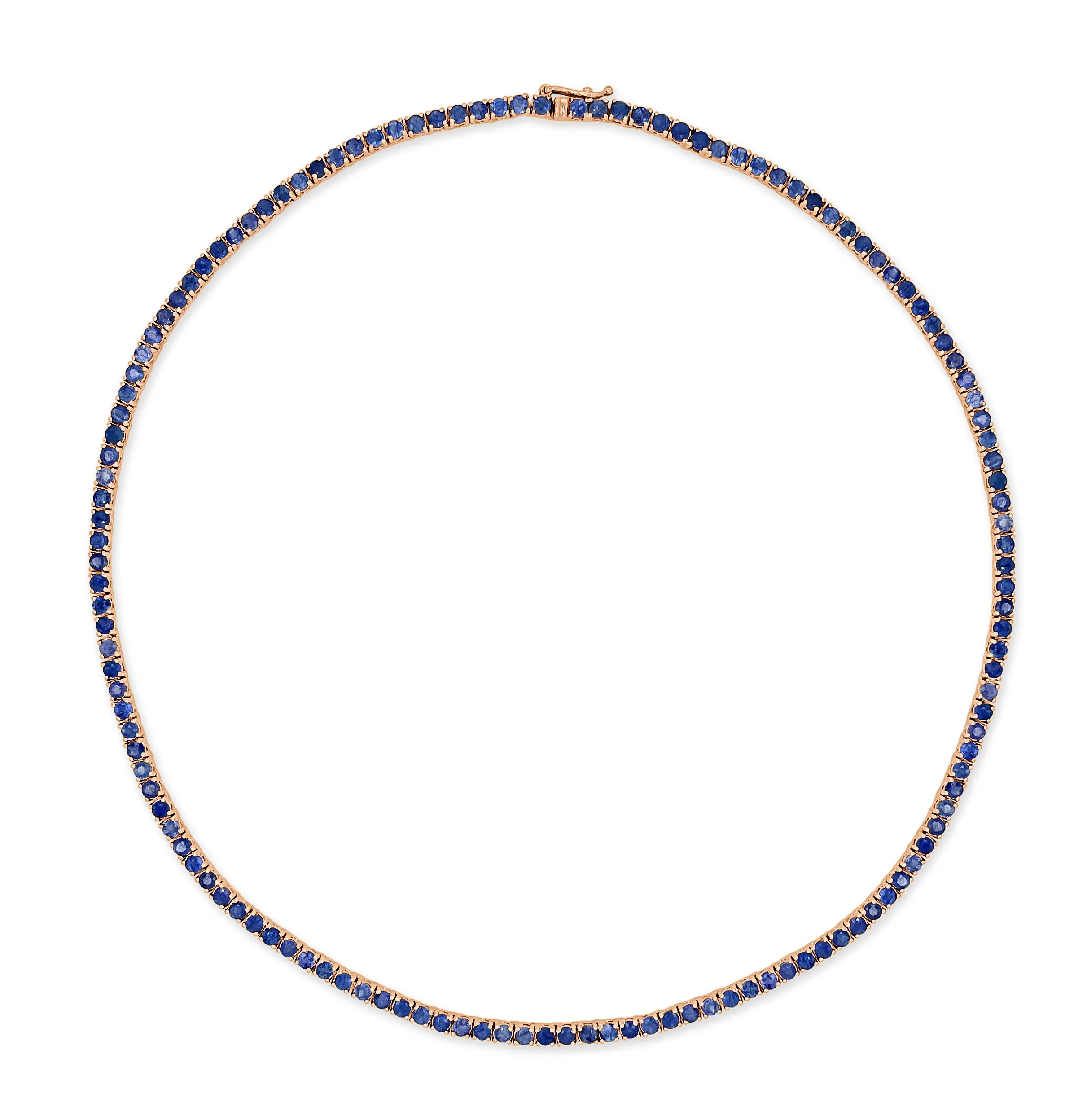 14k Gold & Gemstone Tennis Necklace - 10.45ct