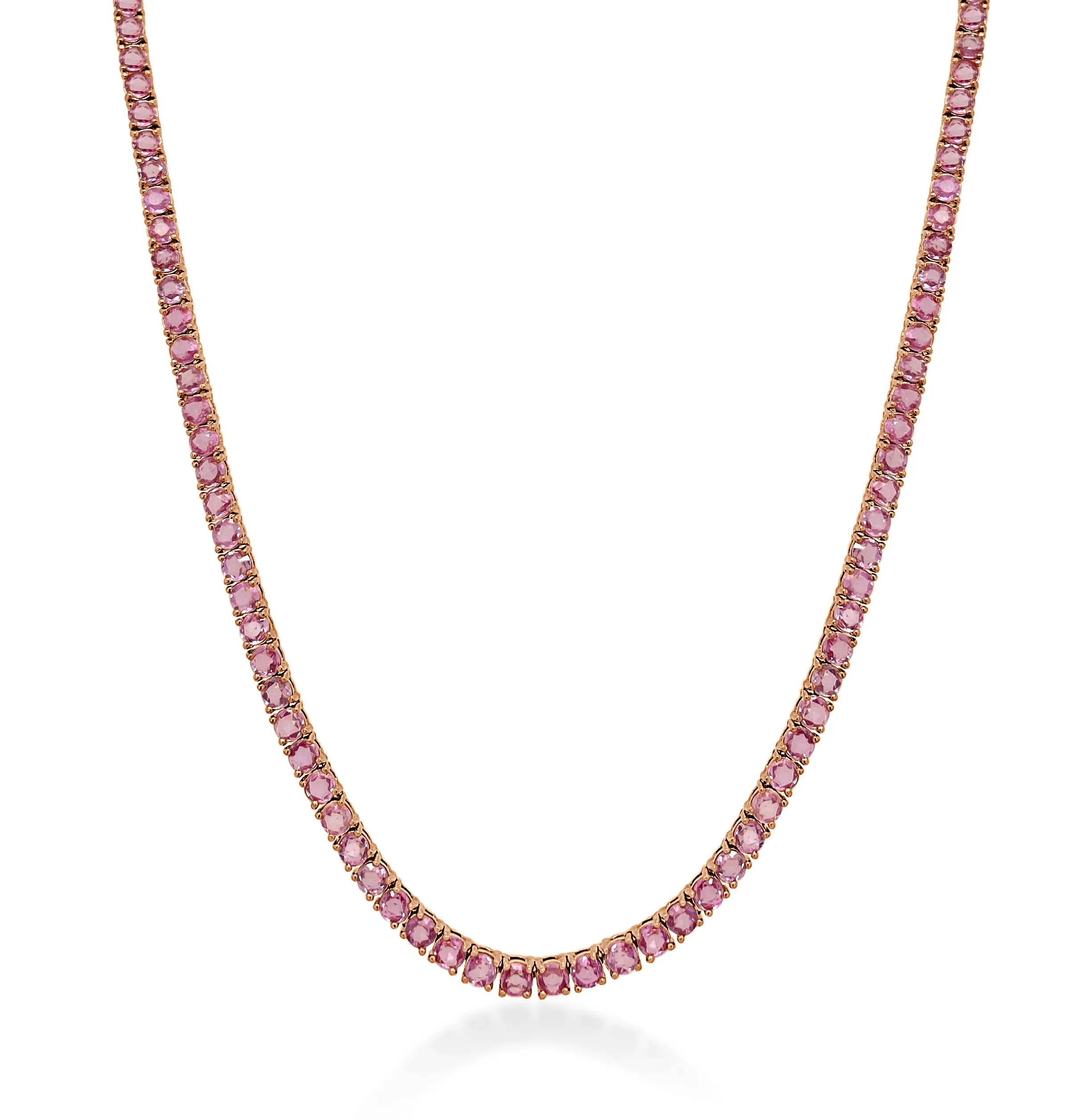14k Gold & Gemstone Tennis Necklace - 10.45ct