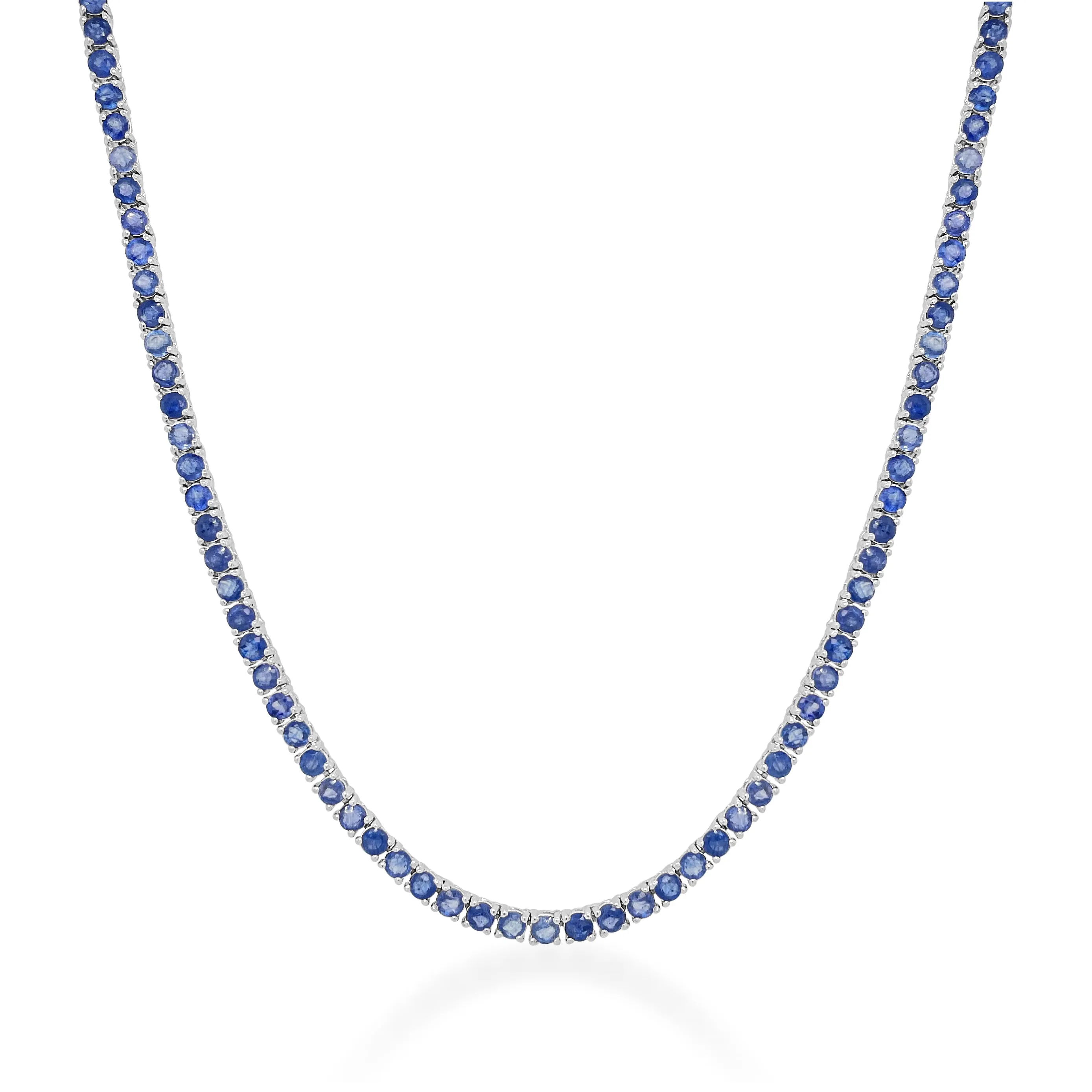 14k Gold & Gemstone Tennis Necklace - 10.45ct