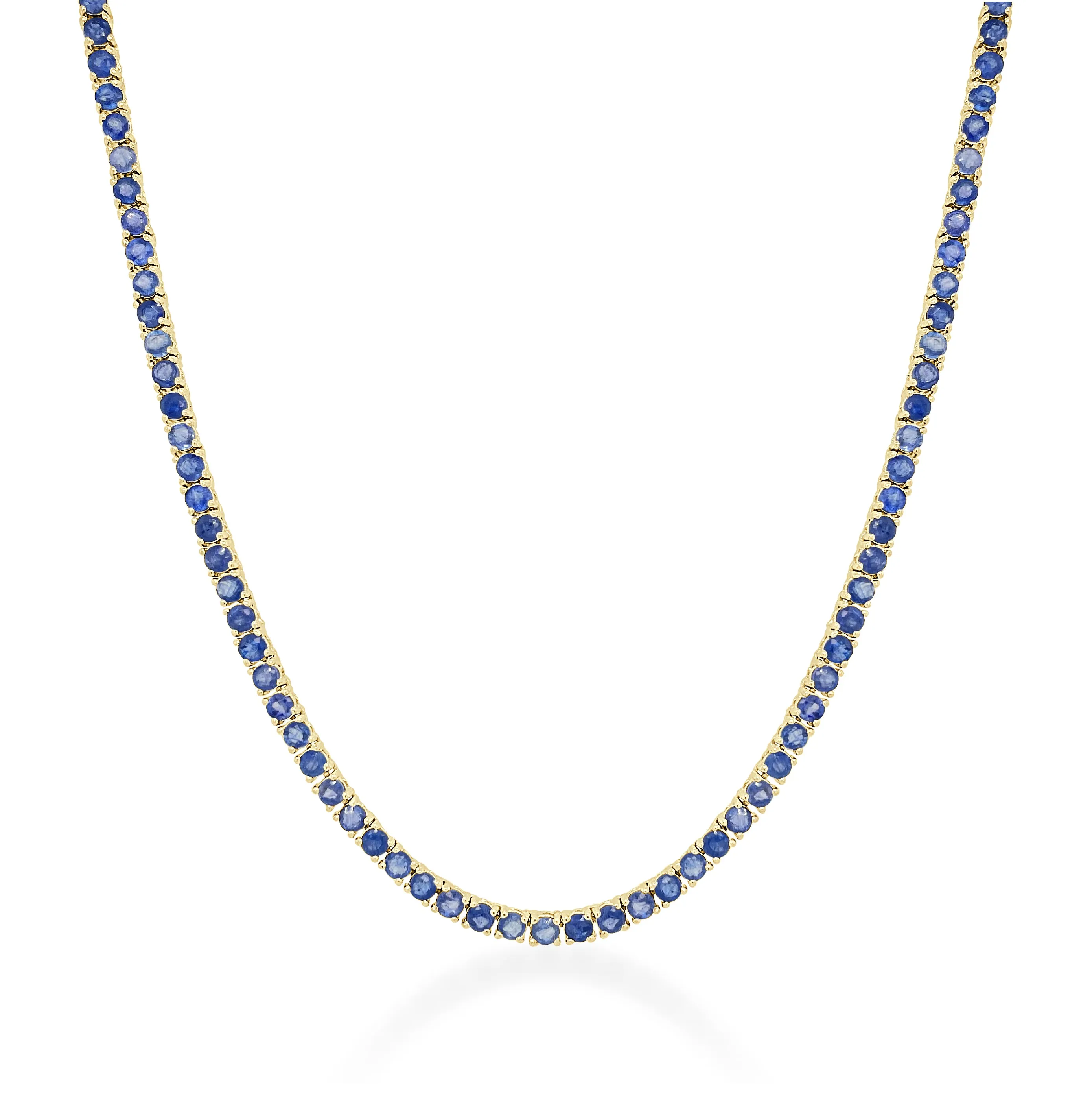 14k Gold & Gemstone Tennis Necklace - 10.45ct