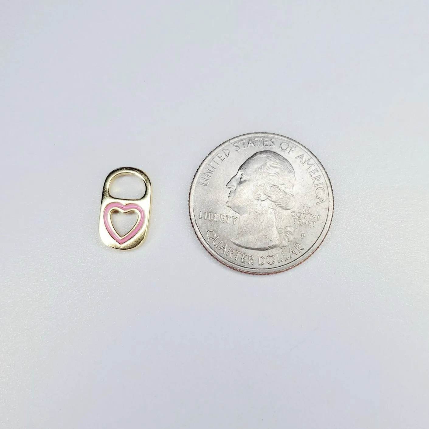 14K Gold Filled Heart Cut-Out Soda Tab Charm