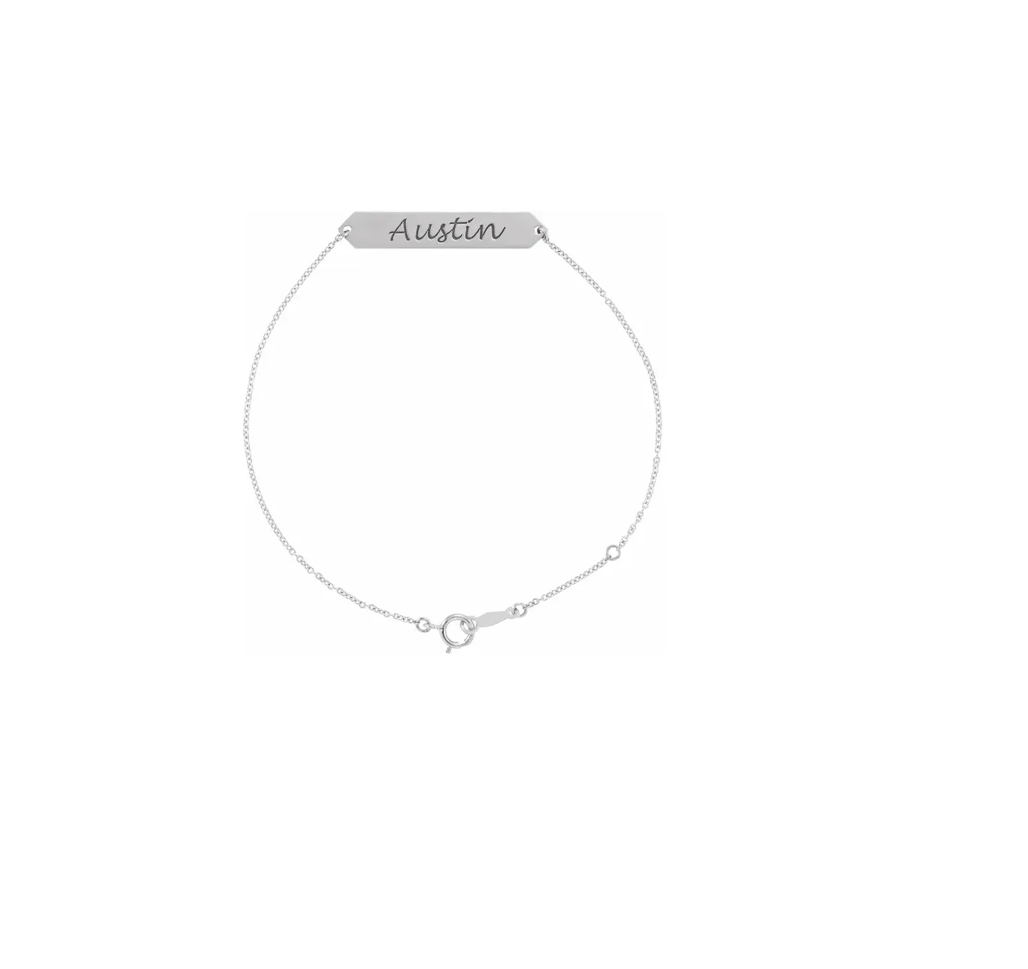 14K Gold Geometric Engravable 7-8" Bracelet