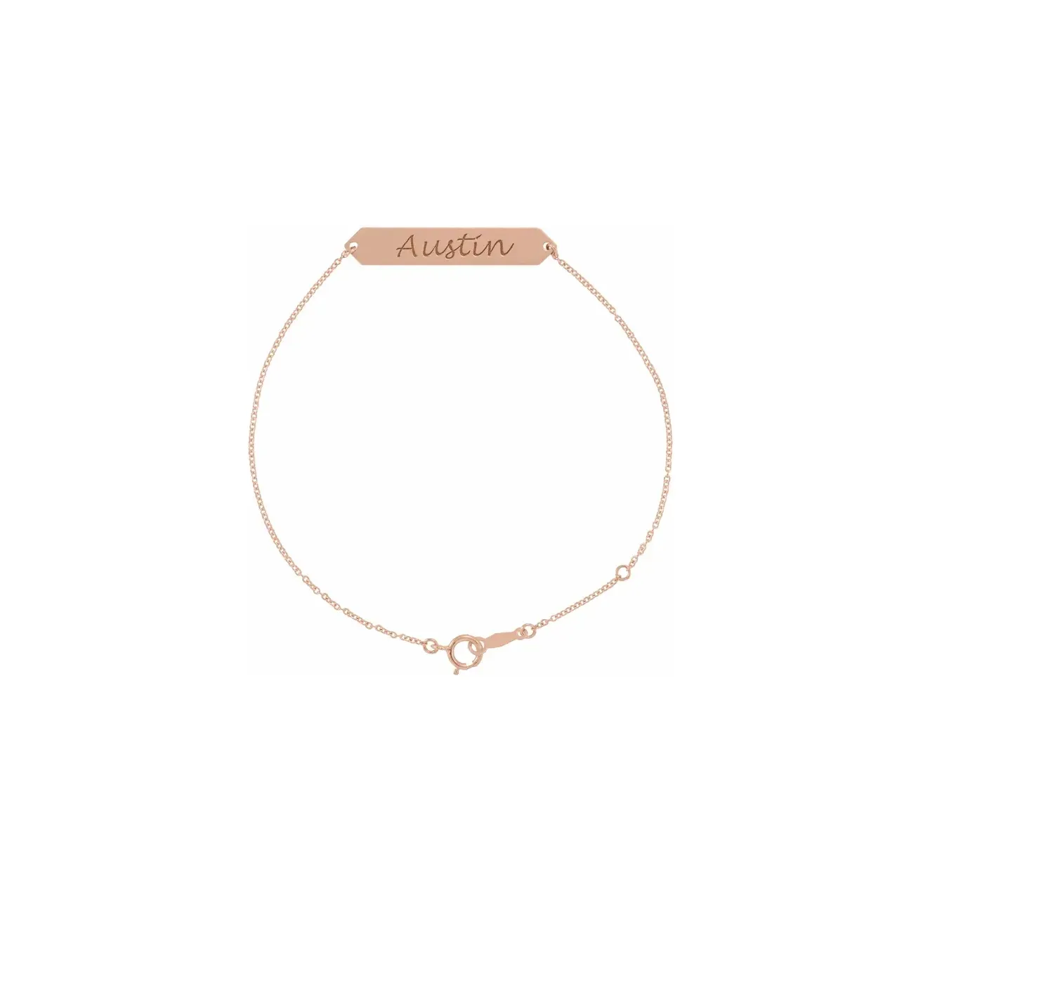 14K Gold Geometric Engravable 7-8" Bracelet