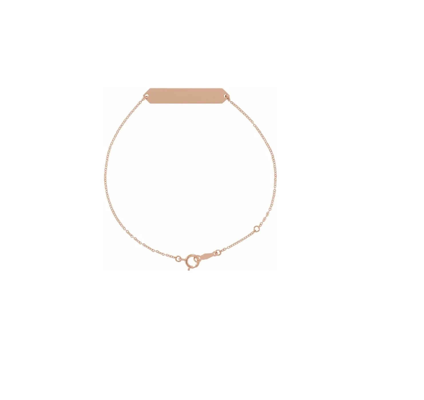 14K Gold Geometric Engravable 7-8" Bracelet