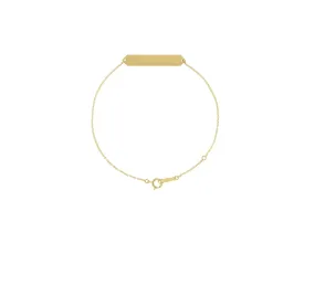14K Gold Geometric Engravable 7-8" Bracelet