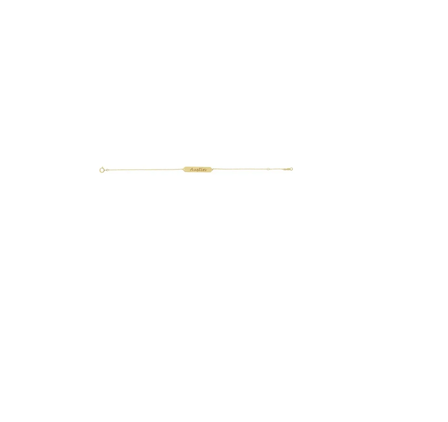 14K Gold Geometric Engravable 7-8" Bracelet