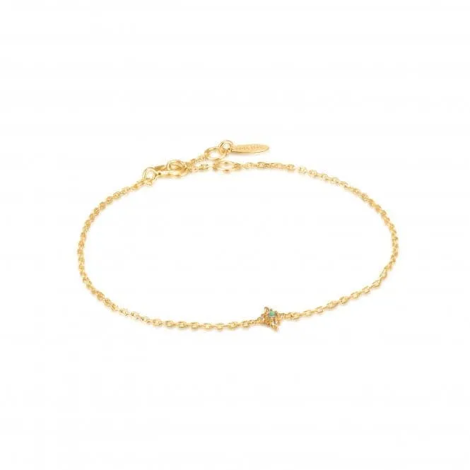 14k Gold Opal White Sapphire Star Bracelet BAU001-01YG