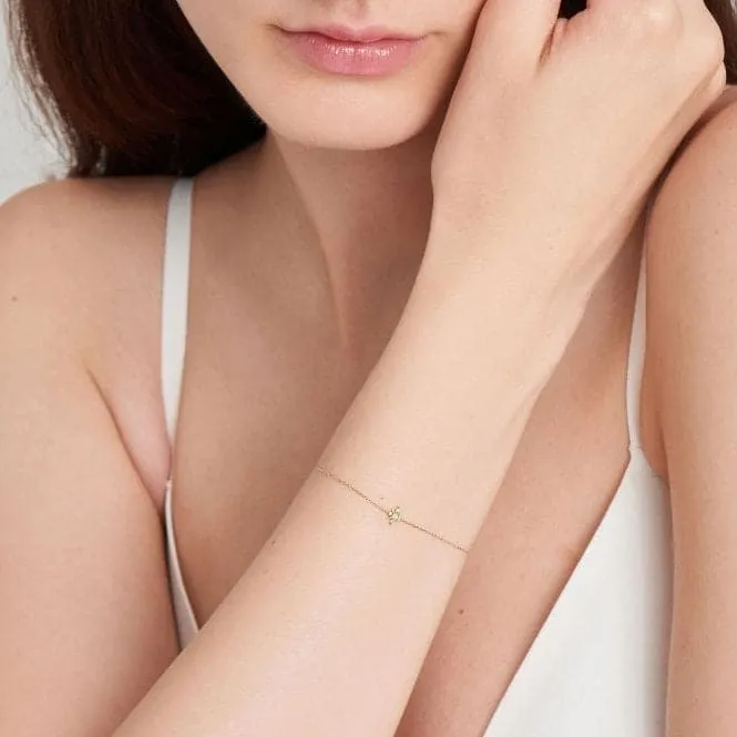 14k Gold Opal White Sapphire Star Bracelet BAU001-01YG