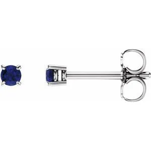 14K White 5 mm Natural Aquamarine Stud Earrings