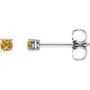 14K White 5 mm Natural Aquamarine Stud Earrings