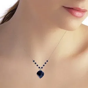 16.25 Carat 14K Solid White Gold Love The Hunt Sapphire Necklace