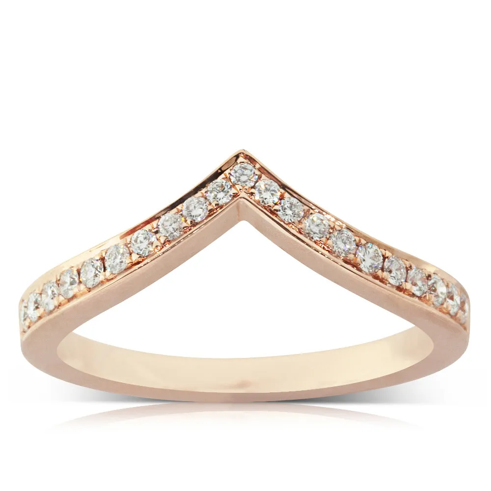 18ct Rose Gold Diamond Tiara Band