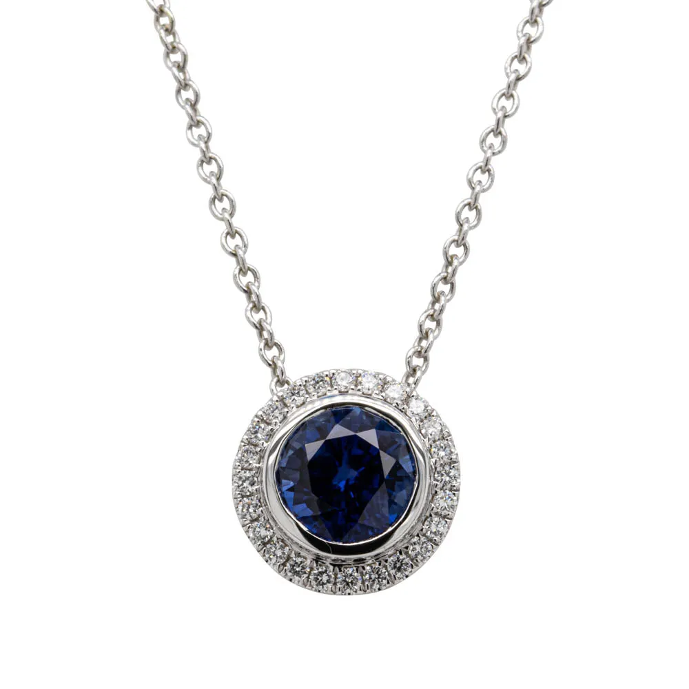 18ct White Gold Sapphire & Diamond Isla Pendant