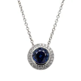 18ct White Gold Sapphire & Diamond Isla Pendant