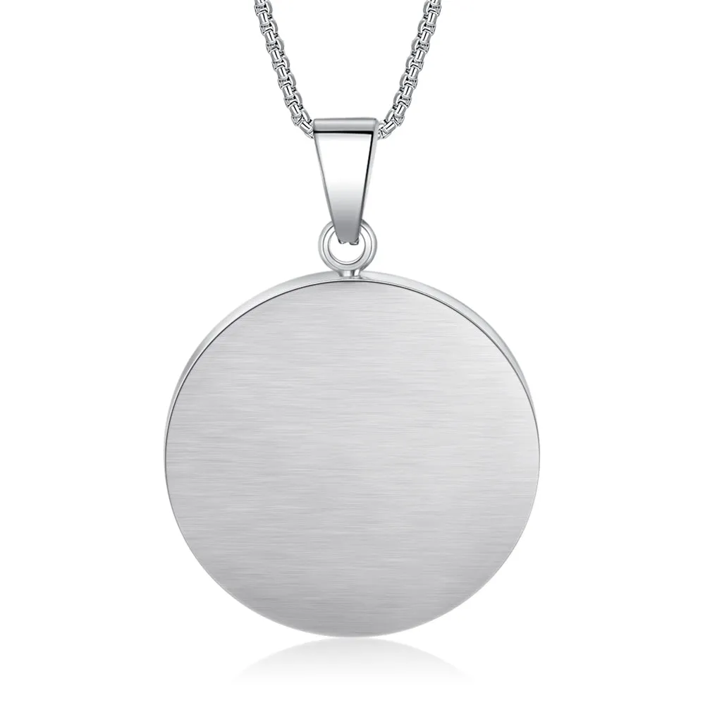 18K Gold Plated Custom Round Photo Necklace With CZ Stone