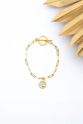 18K Link Tree of Life Bracelet