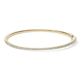 18K Stardust Mixed Pavé Skinny Hinged Bangle with Diamonds