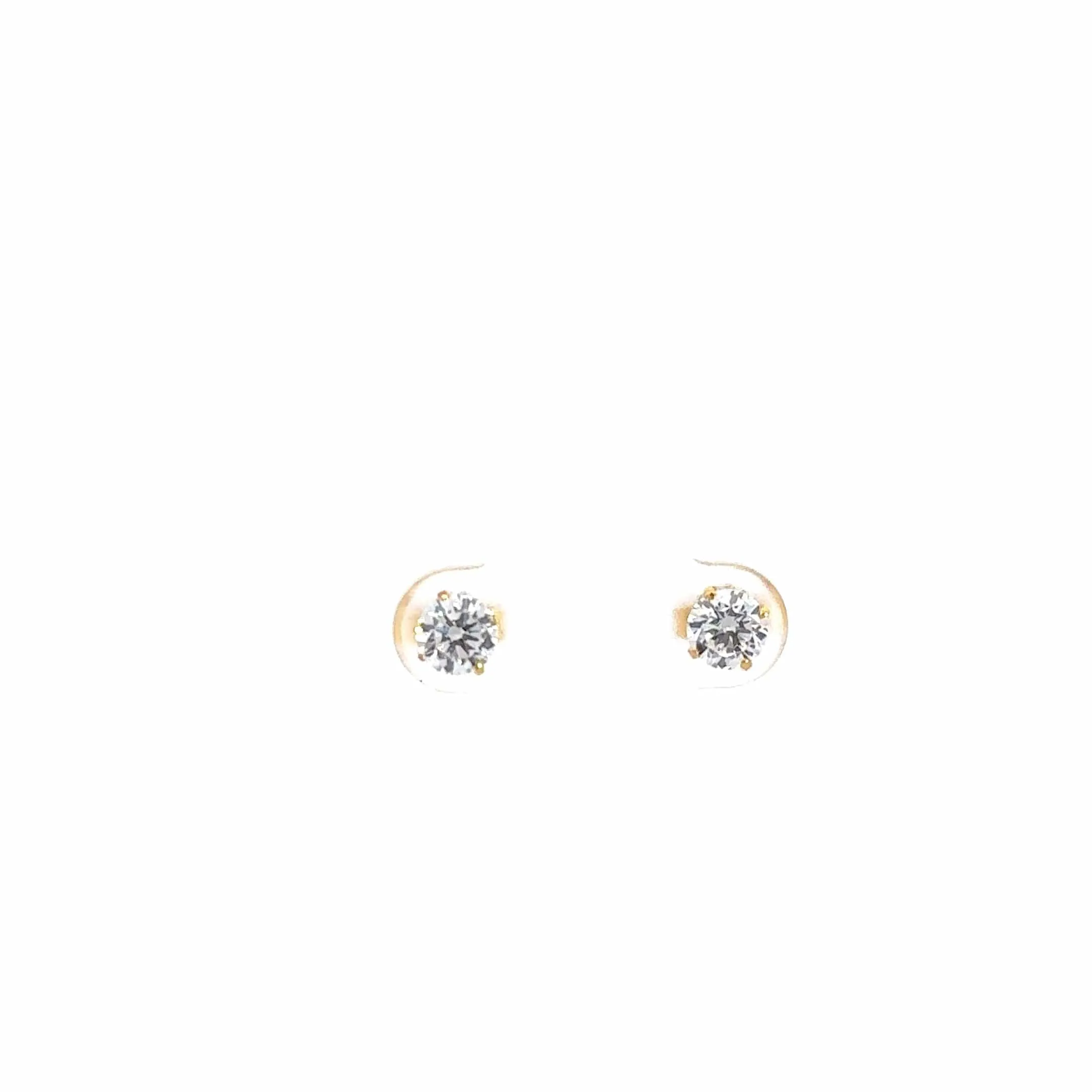 18K Yellow Gold Zircon Earrings