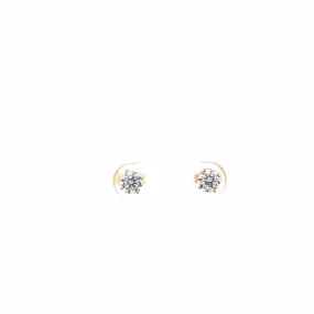 18K Yellow Gold Zircon Earrings