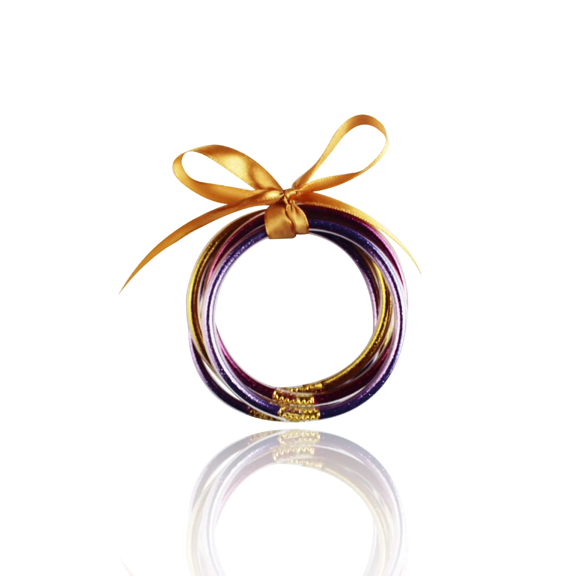 2x Halloween Xmas Christmas Gifts Decoration Five-Layer Gold Powder Bracelet Mixed Color Ribbon Tied Bracelet
