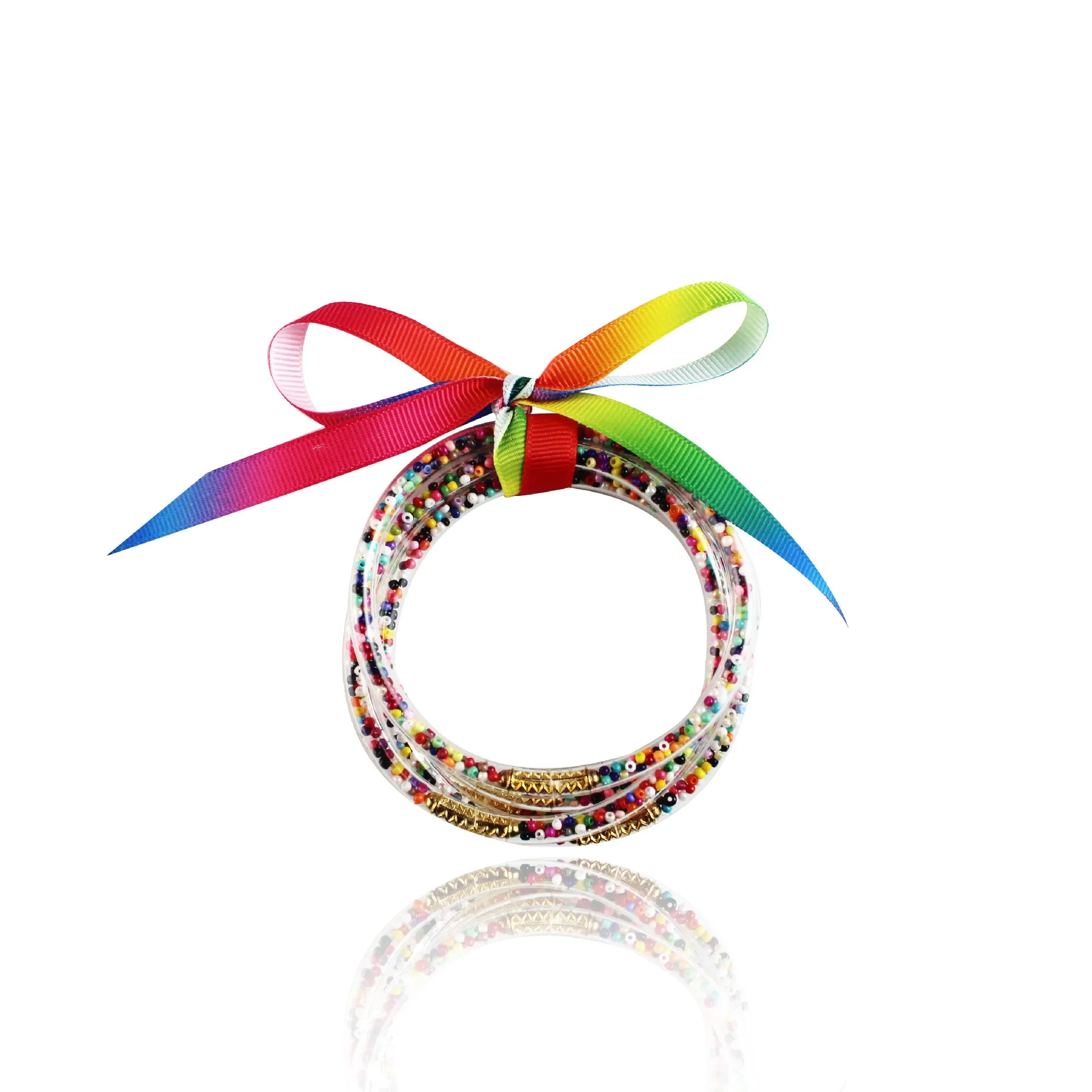 2x Halloween Xmas Christmas Gifts Decoration Five-Layer Gold Powder Bracelet Mixed Color Ribbon Tied Bracelet
