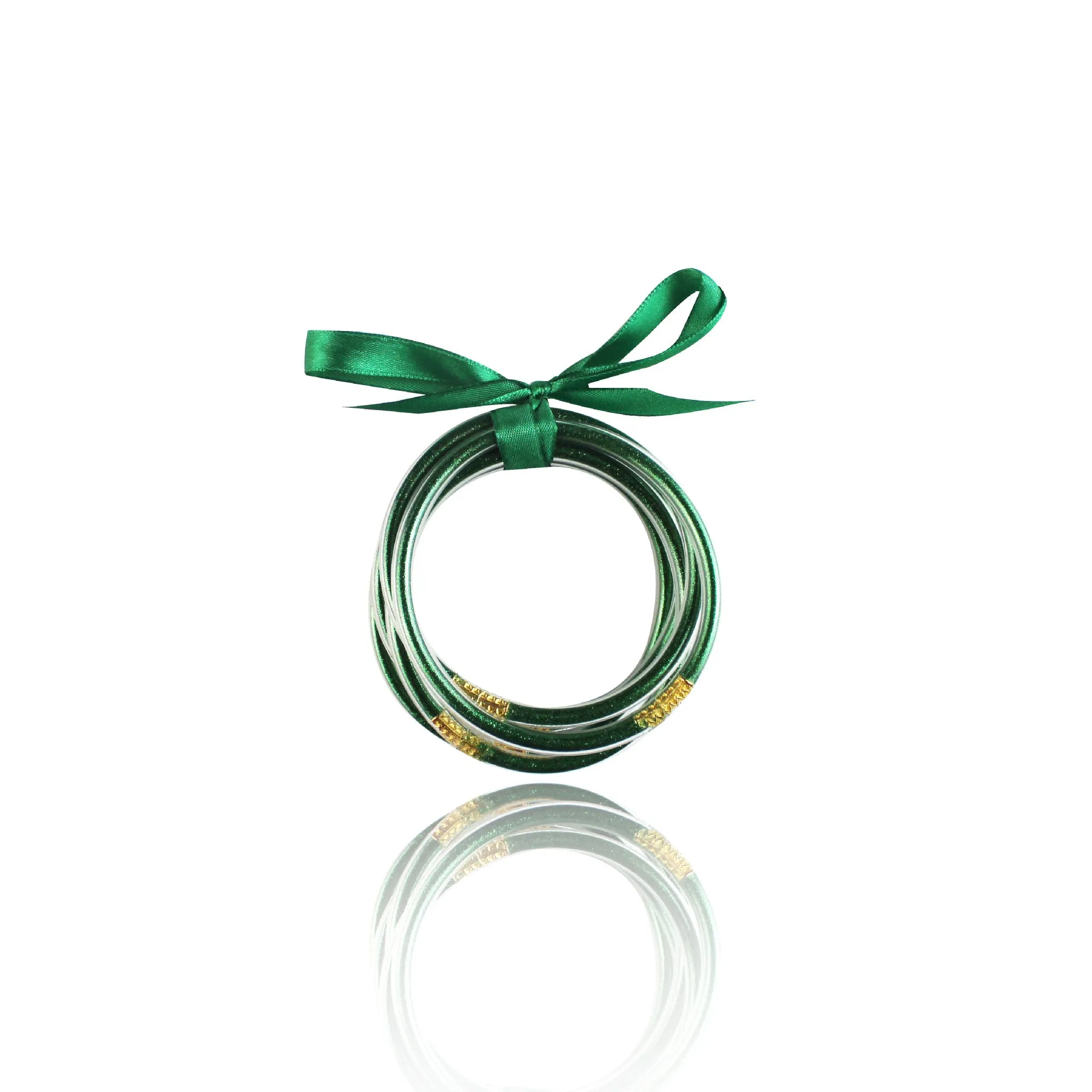 2x Halloween Xmas Christmas Gifts Decoration Five-Layer Gold Powder Bracelet Mixed Color Ribbon Tied Bracelet