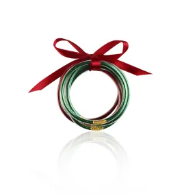 2x Halloween Xmas Christmas Gifts Decoration Five-Layer Gold Powder Bracelet Mixed Color Ribbon Tied Bracelet