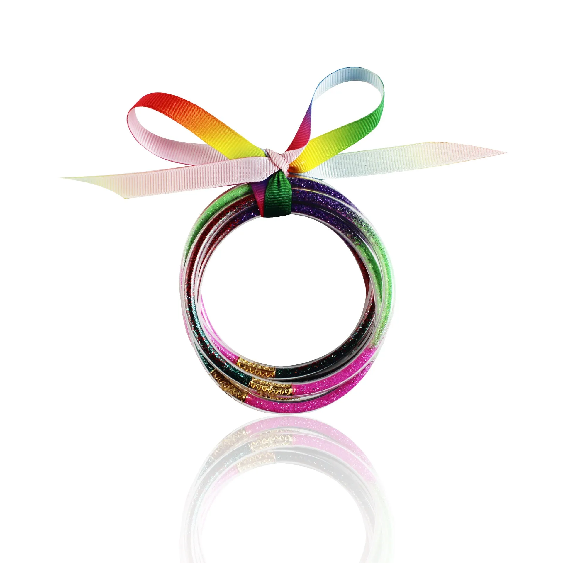 2x Halloween Xmas Christmas Gifts Decoration Five-Layer Gold Powder Bracelet Mixed Color Ribbon Tied Bracelet