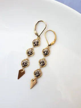 3 Circle Gold Drop Earring