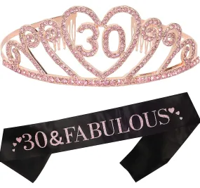 30th Birthday, 30th Birthday Gifts for Women, 30th Birthday Tiara, 30th Birthday Sash