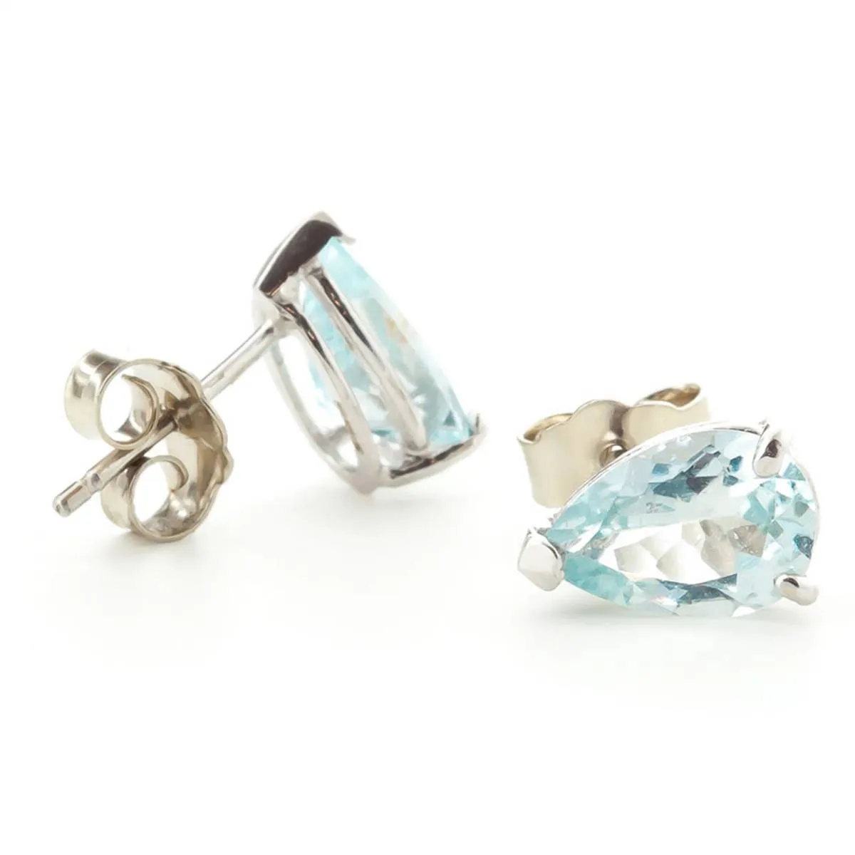 3.15 Carat 14K Solid White Gold Talk To Flowers Aquamarine Earrings