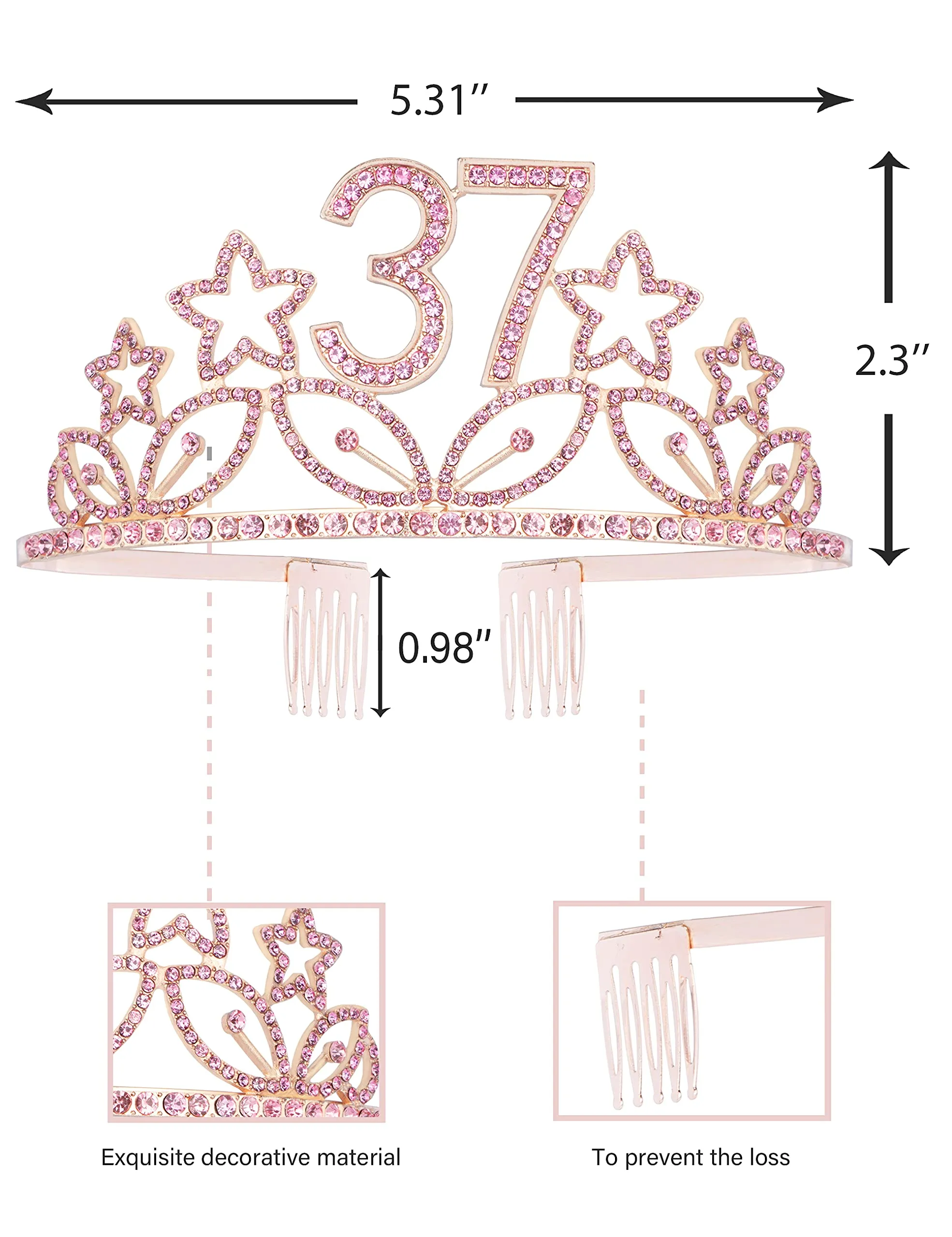 37th Birthday, 37th Birthday Gifts for Women, 37th Birthday Tiara, 37th Birthday