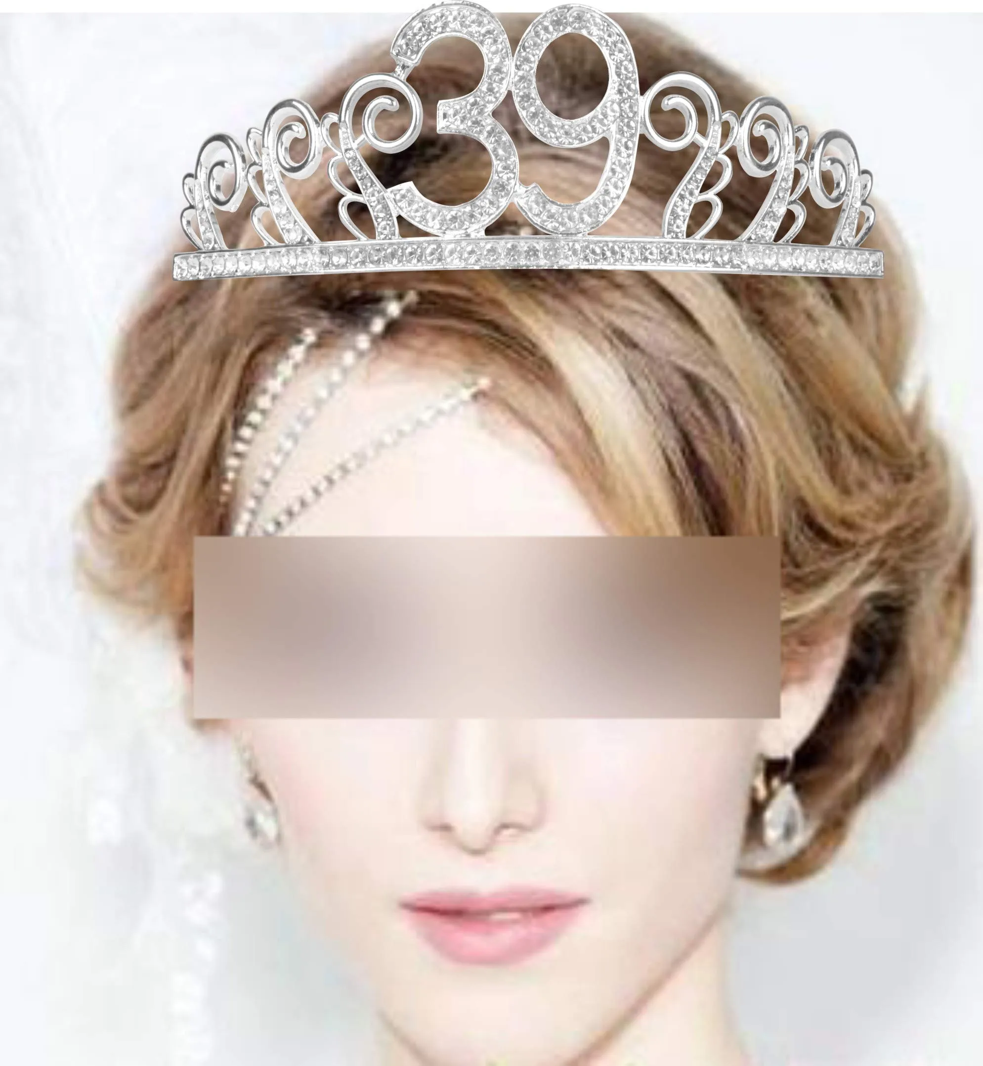 39th Birthday Tiara and Sash silver , 39th Birthday Gifts for lady, HAPPY 39th Birthday