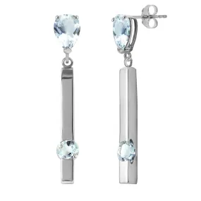 4.25 Carat 14K Solid White Gold Amethystple Charm Aquamarine Earrings