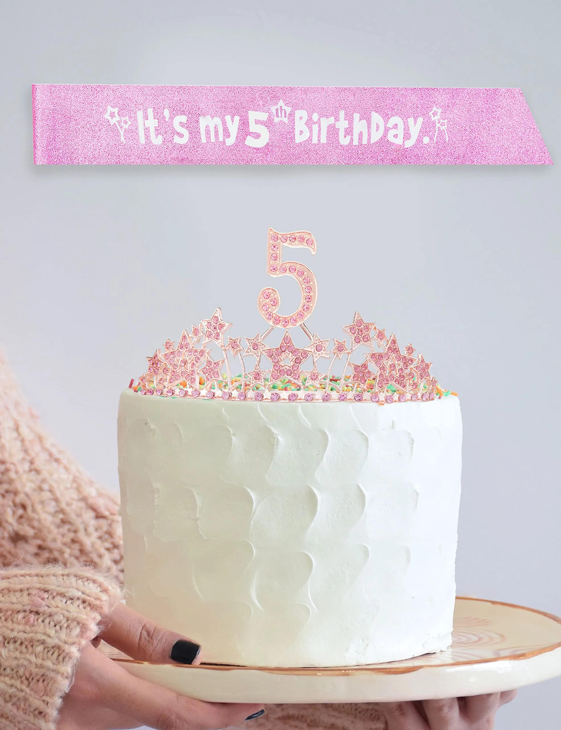 5th Birthday Gifts for Girls, 5th Birthday Tiara and Sash, 5th Birthday Decorations