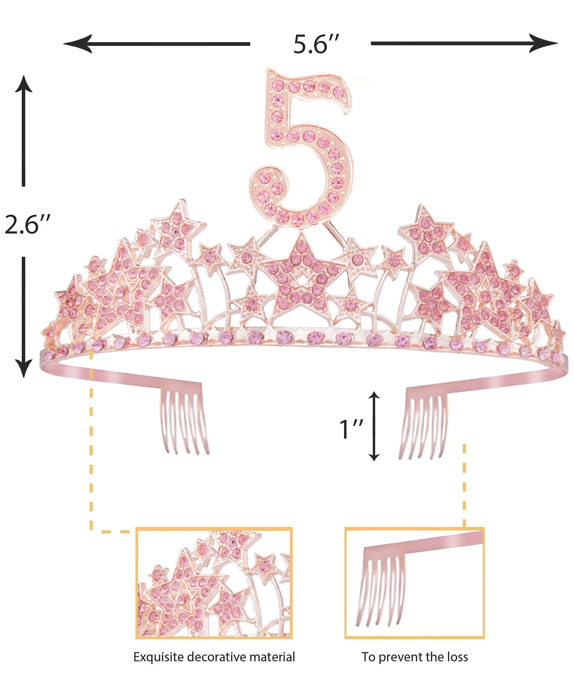 5th Birthday Gifts for Girls, 5th Birthday Tiara and Sash, 5th Birthday Decorations
