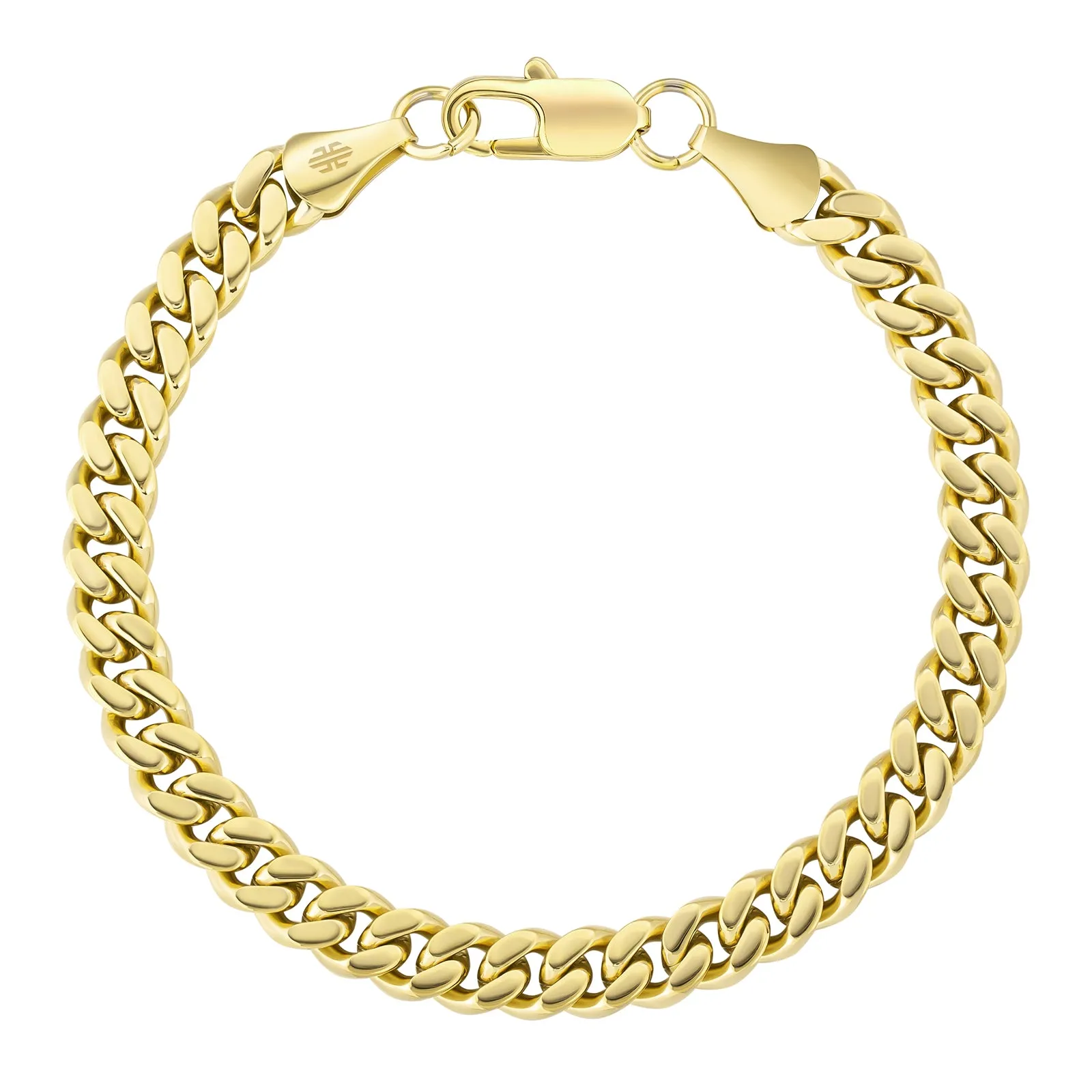 7mm 14K Gold/White Gold Flat Cuban Curb Bracelet