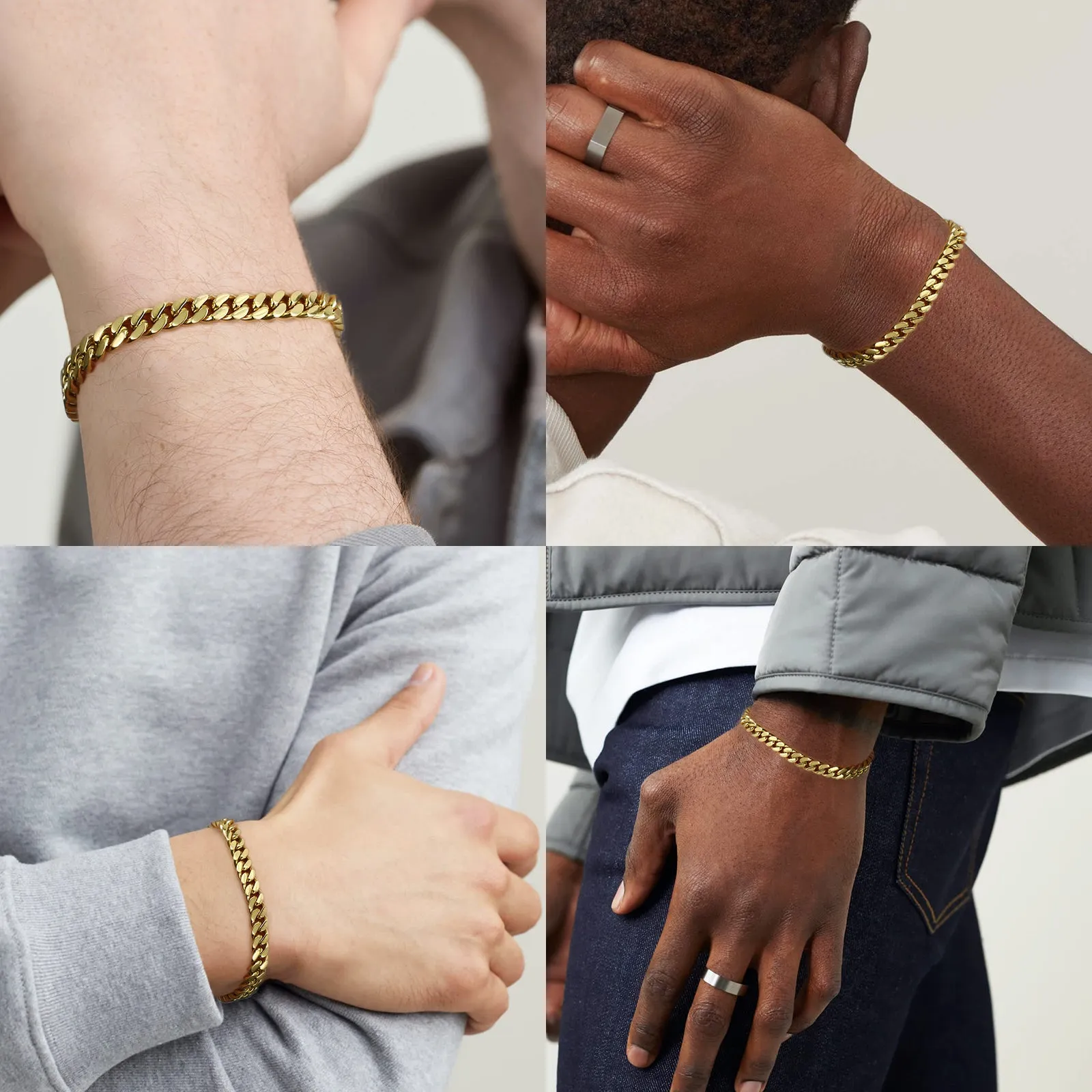 7mm 14K Gold/White Gold Flat Cuban Curb Bracelet