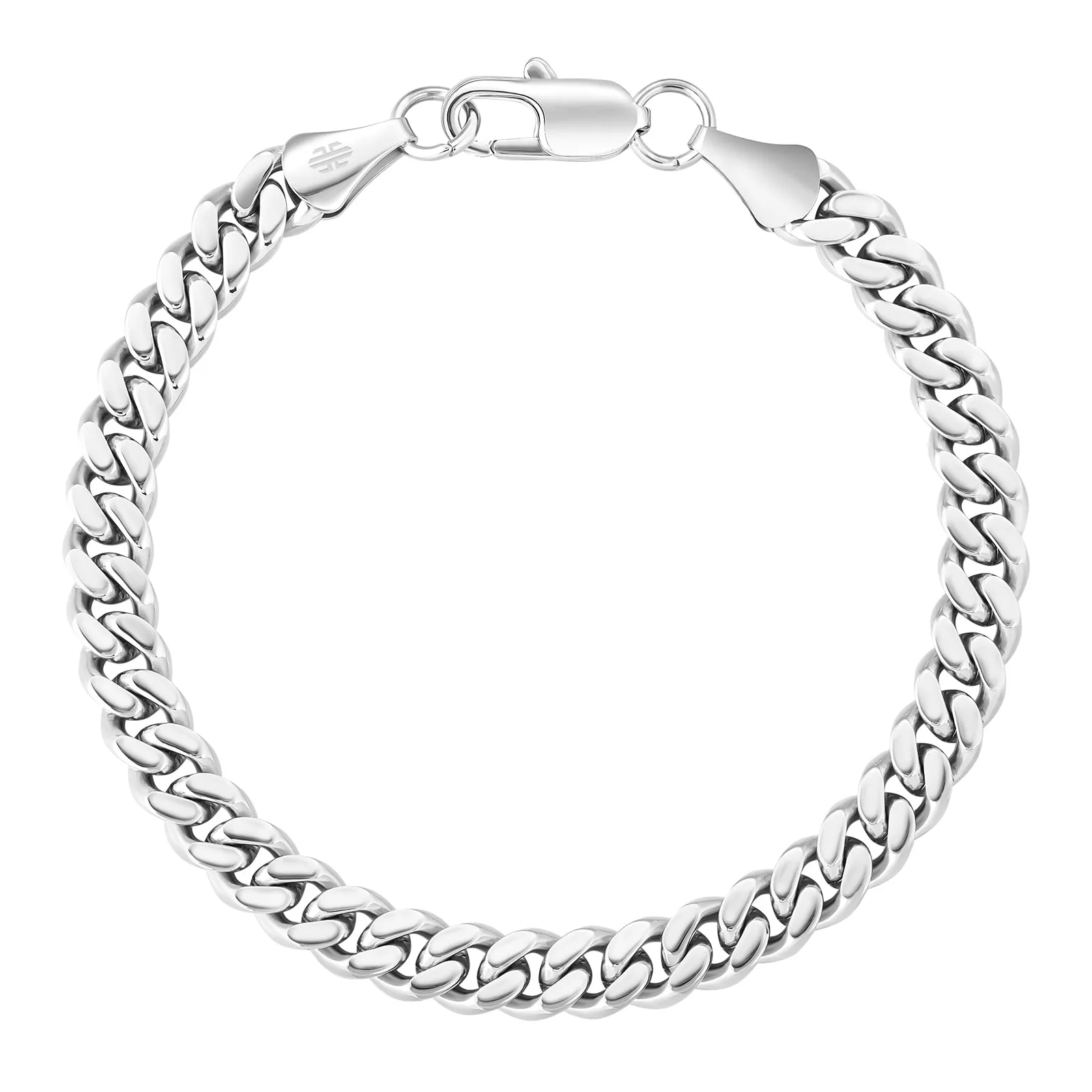 7mm 14K Gold/White Gold Flat Cuban Curb Bracelet