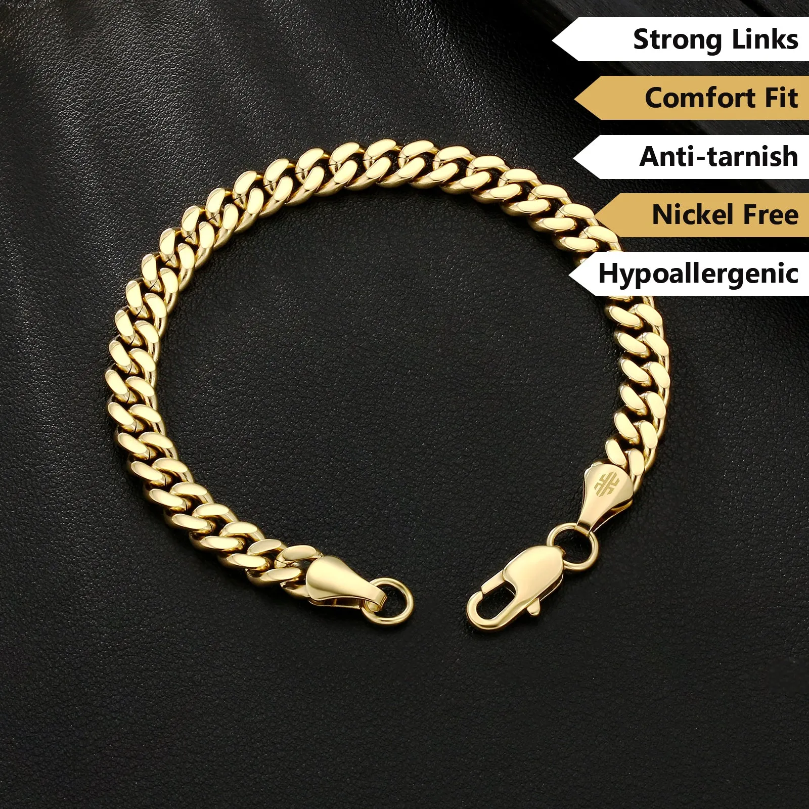 7mm 14K Gold/White Gold Flat Cuban Curb Bracelet