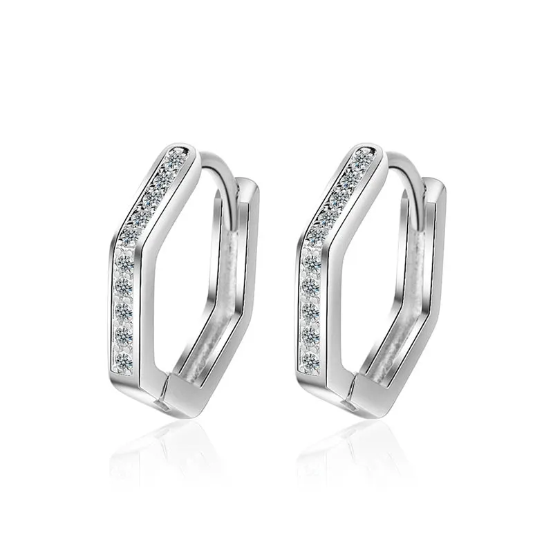 925 Sterling Silver Zircon Stud Earrings For Women New Fashions Exquisite Student Girlfriend Jewelry Accessories Wedding Party